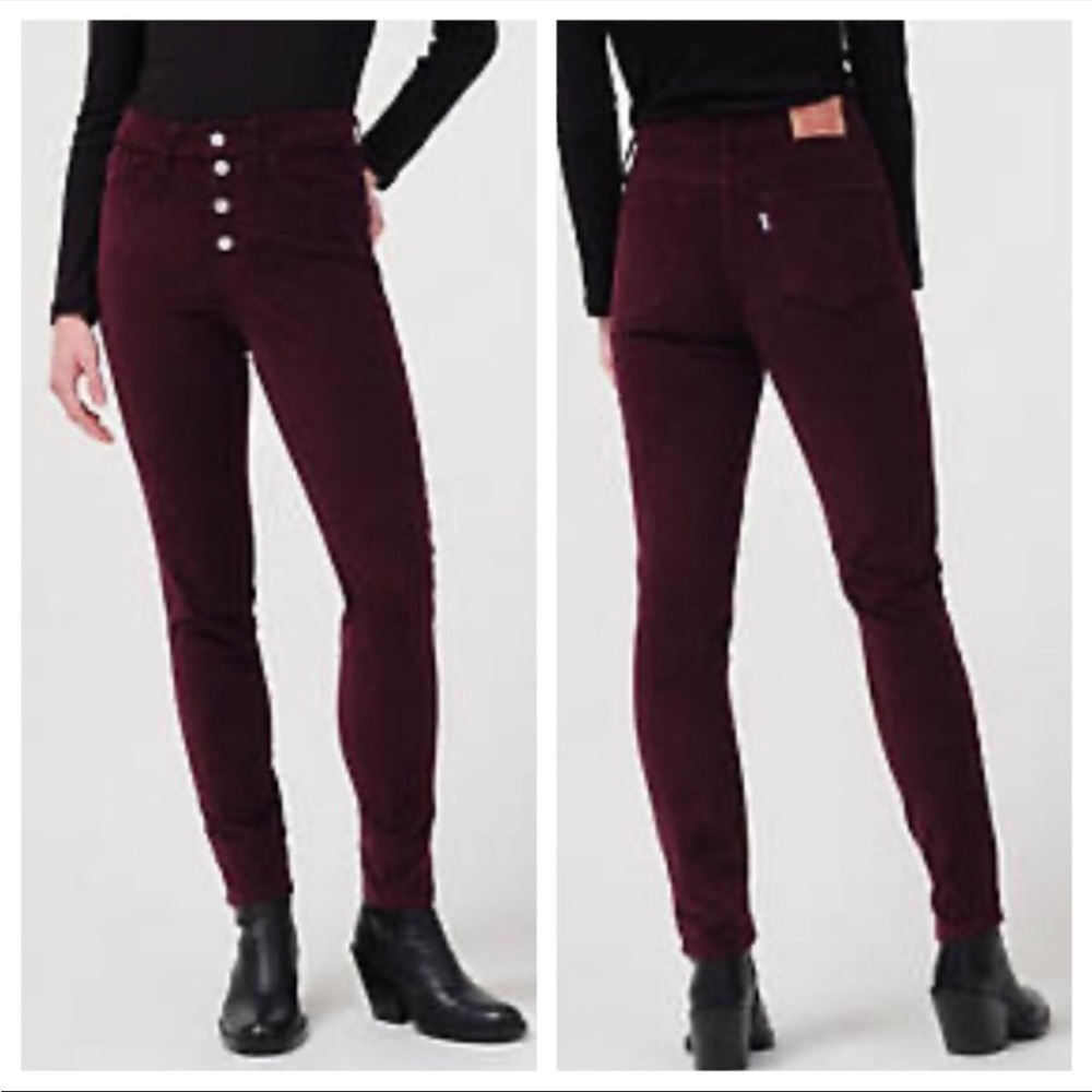 Levi’s 721 HI-RISE Button Front Skinny Jean - Malbec luxe cord size 27